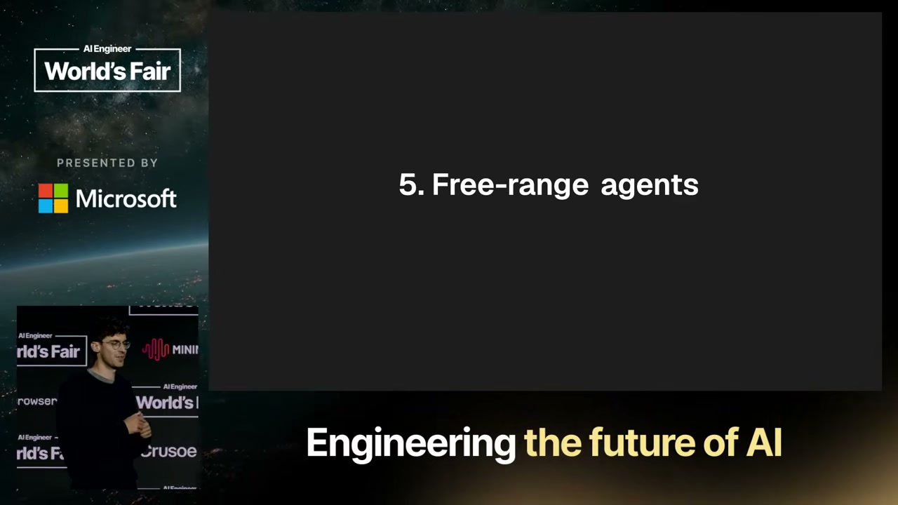 Conductor slide: "5. Free-range agents"